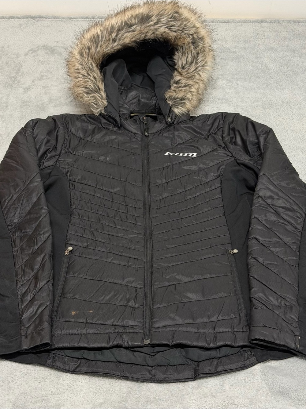 Klim Waverly Jacket Womens Medium Black Thinsulate Puffer Coat Fur Lined Hood